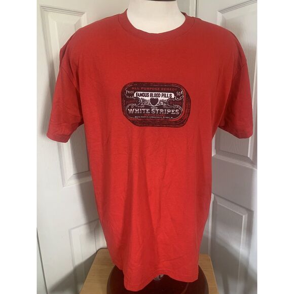 THE WHITE STRIPES (band) T-Shirt - Famous Blood Pills - Size XL - Red - Picture 2 of 3